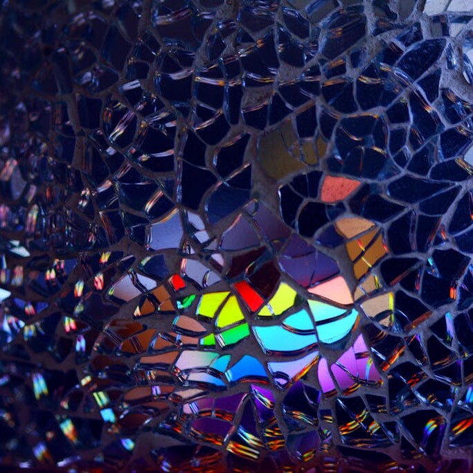Multicolored Broken Mirror Decor