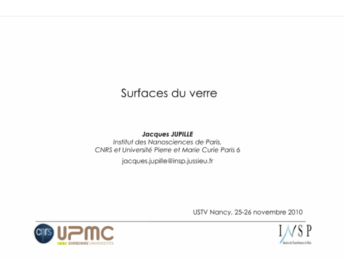 Surface du verre – J. Jupille