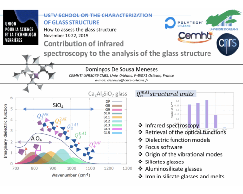 Contribution of infrared spectroscopy to the analysis of the glass structure – D. De Sousa Meneses