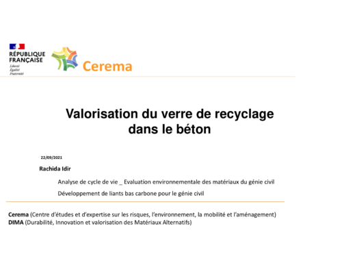 VALORISATION DU VERRE DE RECYCLAGE DANS LE BETON – Rachida (IDIR)