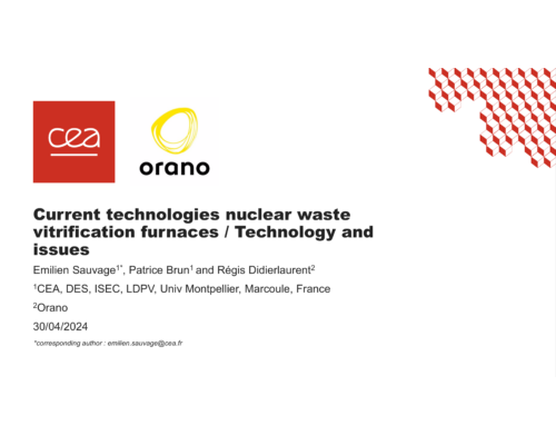Current technologies nuclear waste vitrification furnaces / Technology and issues – E. Sauvage