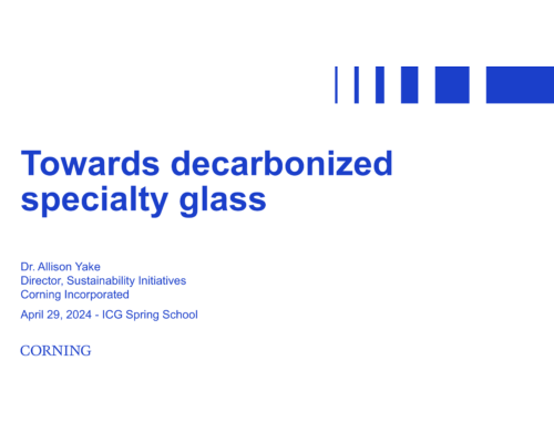 Towards decarbonized specialty glass – A. Yake