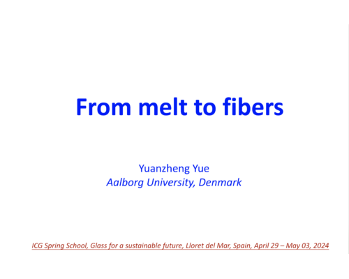 From melt to fibers – Y. Yue