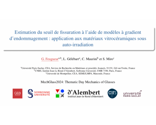 Estimation du seuil de fissuration à l’aide de modèles à gradient d’endommagement : application aux matériaux vitrocéramiques sous auto-irradiation   – G. Feugueur