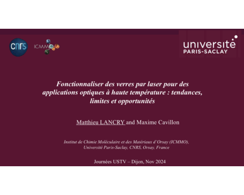 Fonctionnaliser des verres par laser pour des applications optiques à haute température : tendances, limites et opportunités – M. Lancry