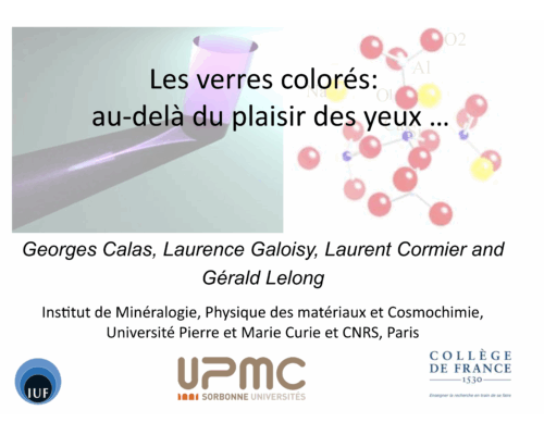 Les verres colorés: au delà du plaisir des yeux – G. Calas
