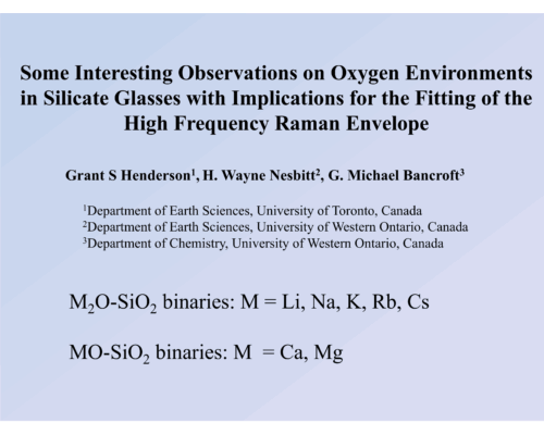 Oxygen environments in silicate glasses – G. Henderson