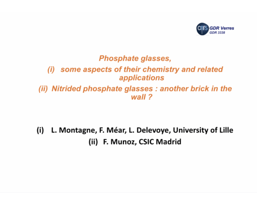 Phosphate glasses – L. Montagne