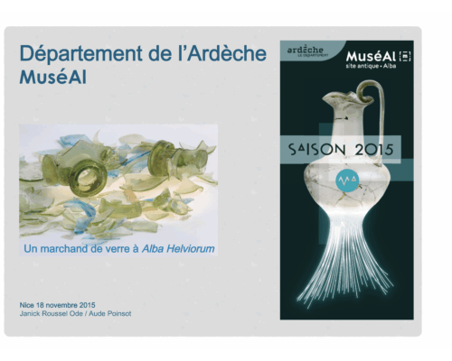 La boutique N°5 d’Alba Helviorum, un marchand de verre gallo-romain – A. Poinsot & J. Roussel-Ode
