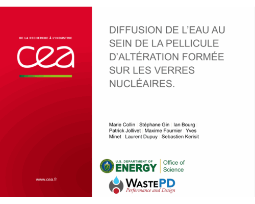 Diffusion de l’eau au sein de la pellicule d’altération formée sur les verres nucléaires  – Marie Collin (CEA)