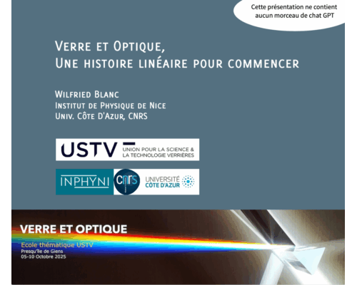 Verre et Optique, Une histoire linéaire pour commencer – W. Blanc
