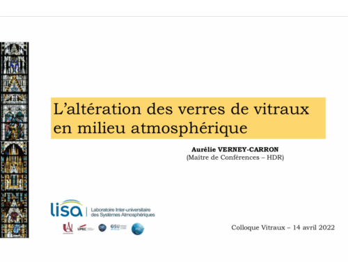 L’ALTÉRATION DES VERRES DE VITRAUX MÉDIÉVAUX EN MILIEU ATMOSPHÉRIQUE – A. VERNEY-CARRON