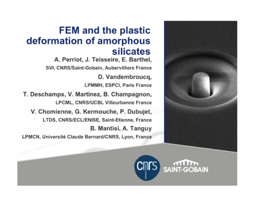 FEM and the plastic deformation of amorphous silicates...Ecole thématique CNRS/USTV 2011