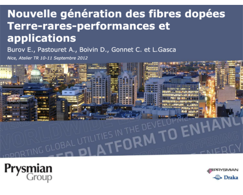Nouvelle génération des fibres dopées Terre-rares-performances et applications – E. Burov