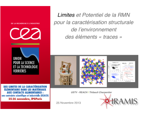 Limites et Potentiel de la RMN pour la caractérisation structurale de l’environnement des éléments « traces » – T. Charpentier