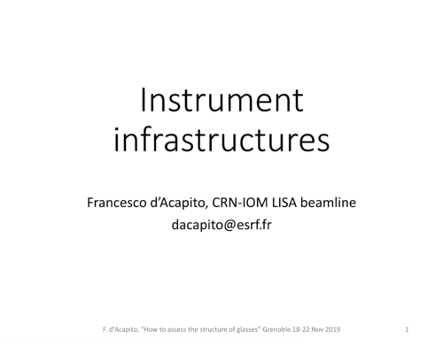 Instrument infrastructures – F. d’Acapito