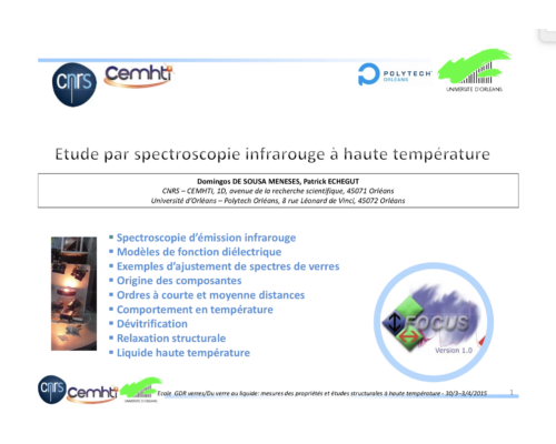 Etude par spectroscopie infrarouge à haute température – D. De Sousa Meneses