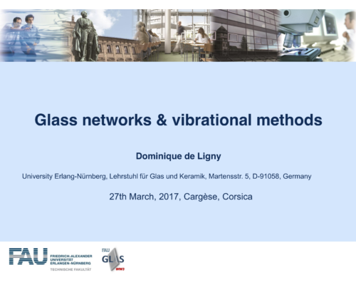Glass networks & vibrational methods – D. de Ligny