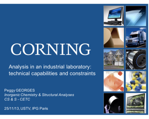 Analysis in an industrial laboratory: technical capabilities and constraints – P. Georges