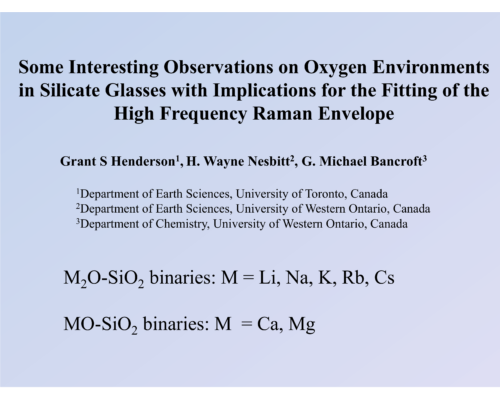 Oxygen environments in silicate glasses – G. Henderson