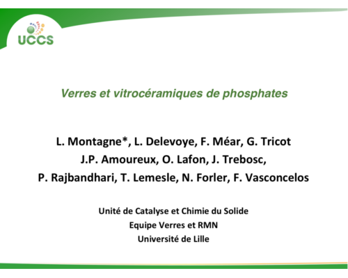 Verres et vitrocéramiques de phosphates – L. Montagne
