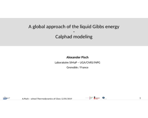 A global approach of the liquid Gibbs energy – Calphad modeling – A. Pisch
