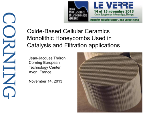 Oxide-Based Cellular Ceramics Monolithic Honeycombs Used in Catalysis and Filtration applications – J-J. Theron