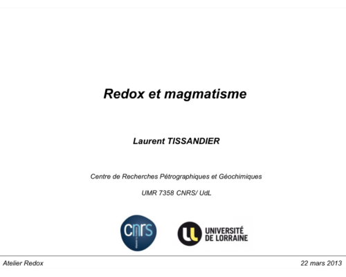 Redox et magmatisme – L. TISSANDIER