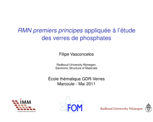 RMN premiers principes appliquée à l’étude des verres de phosphates – F. Vasconcelos