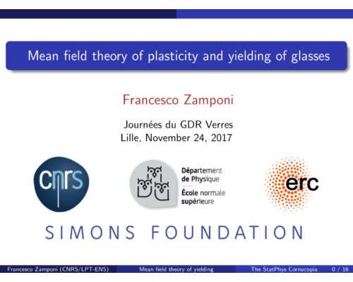 Towards a theory of universality in amorphous solids – Francesco Zamponi (ENS)