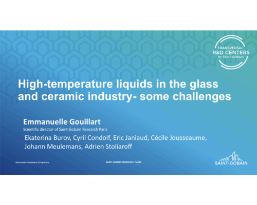 High-temperature liquids in the glass and ceramic industry- some challenges – E. Gouillart