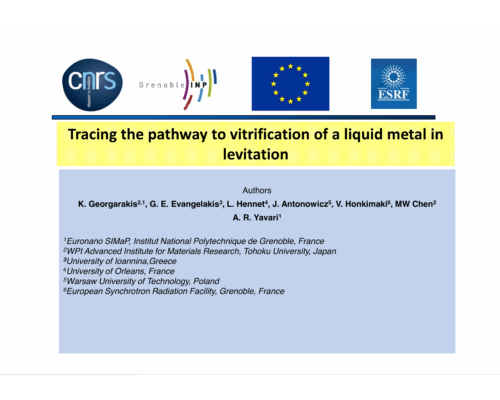 Tracer le chemin de vitrification d’un alliage liquide en lévitation – A. Reza Yavari