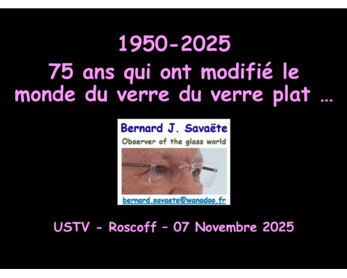 1950-2025 75 ans qui ont modifié le monde du verre du verre plat … – B. Savaëte