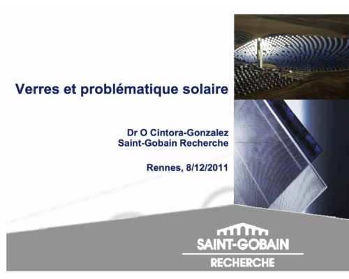 Verres et problématique solaire – O. Cintora-Gonzalez