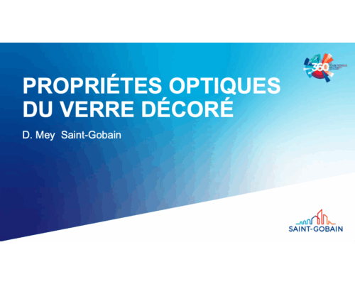 Propriétés optiques du verre décoré – D. Mey