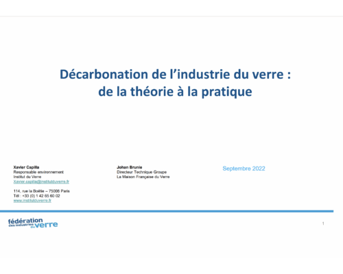 Décarbonation de l’industrie du verre: de la théorie à la pratique – X. Capilla
