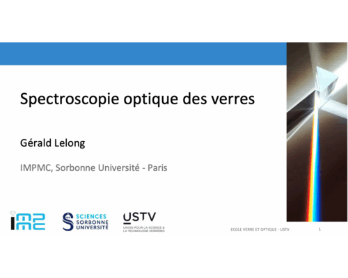 Spectroscopie optique des verres – G. Lelong