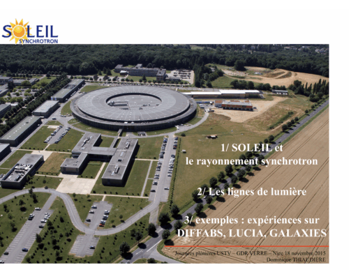 La caractérisation des verres au Synchrotron SOLEIL – D. Thiaudière