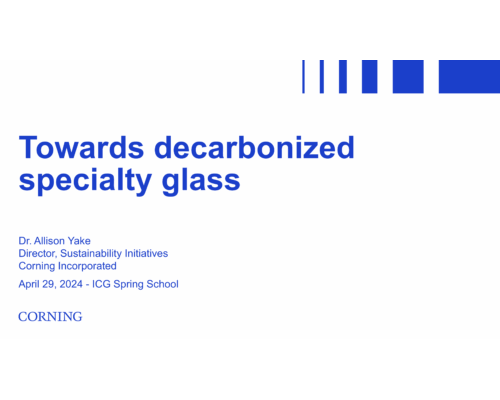 Towards decarbonized specialty glass – A. Yake