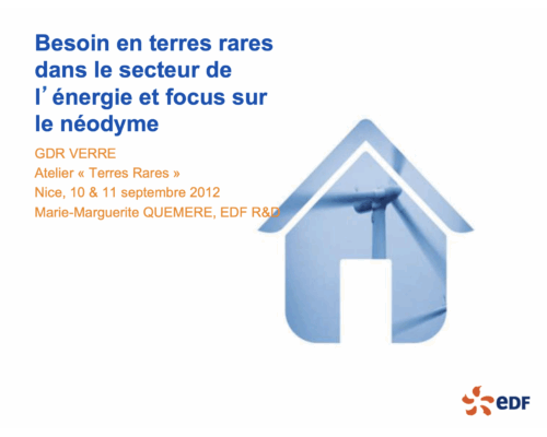 Besoin en terres rares dans le secteur de l’énergie et focus sur le néodyme – M.-M. Quemere