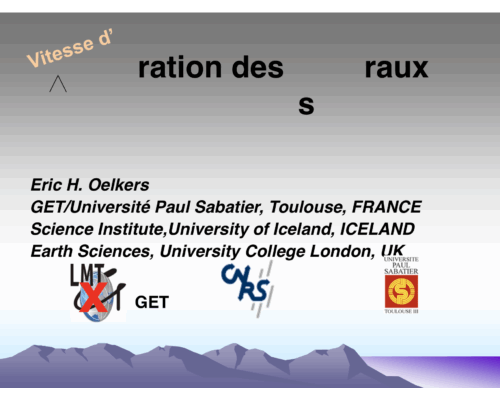 Vitesse d’altération des minéraux – E.H. Oelkers