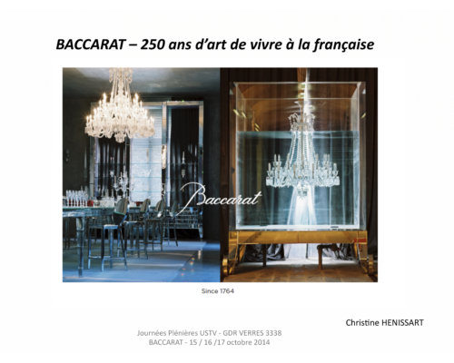 Baccarat 250 ans d’art de vivre à la française – C. Henissart