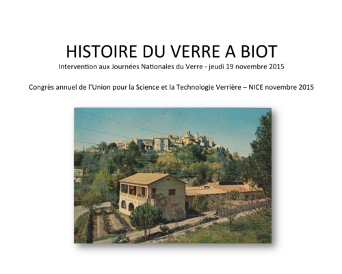 L’histoire du verre à Biot – V. Monod